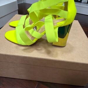 Christian Louboutin Neon Yellow Strappy Heels